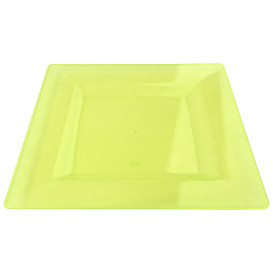 Plastic bord Vierkant extra sterk groen 20x20cm (4 stuks) 