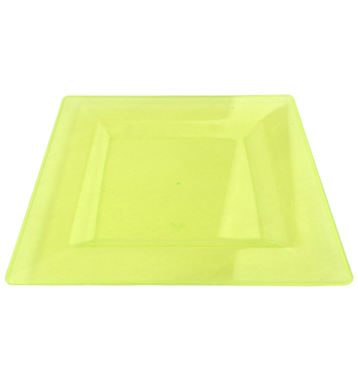 Assiette Plastique Carrée Extra Dur Vert 20x20cm (4 Utés) Assiette Plastique Carrée Extra Dur Vert 20x20cm (4 Utés)