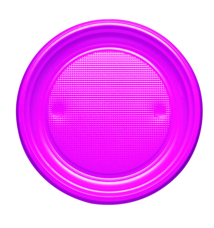 Plastic bord PS Plat fuchsia Ø17 cm (50 stuks) Plastic bord PS Plat fuchsia Ø17 cm (50 stuks)