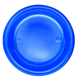 Assiette Plastique PS Plate Bleu Foncé Ø220mm (30 Unités)