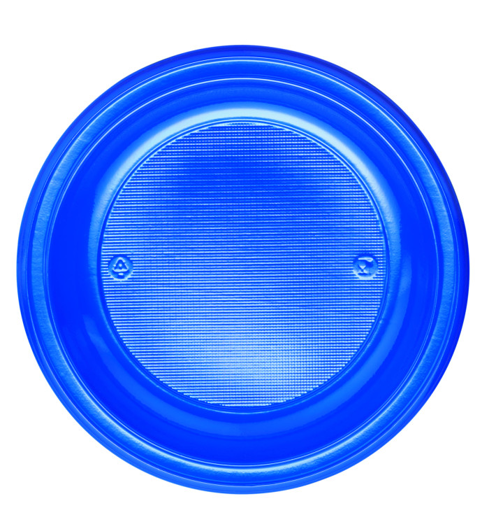 Assiette Plastique PS Plate Bleu Foncé Ø220mm (780 Unités)