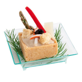 Saucières Dégustation Salsa Vert Transp. 6,5x6,5x1,5cm (30 Utés)
