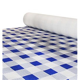 Nappe en papier en Rouleau Carré bleu 1x100m 40g (6 Unités)