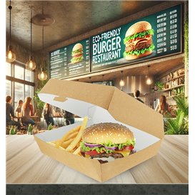 Boîte à Hamburgueur Kraft Géant 23x17,5x8cm (175 Utés)