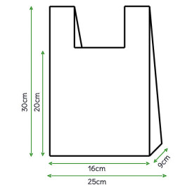 Plastic T-shirt tas wit 25x30cm (8000 stuks)