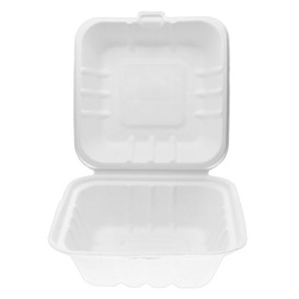 Suikerriet Burger Box wit 15x15x8cm (50 stuks) 