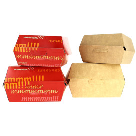 Boîte à Hamburgueur XXL Kraft 14,5x14,5x8 cm (25 Utés)