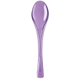 Plastic lepel PS "Flen" lila transparant 14,5cm (50 stuks) 