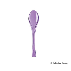 Plastic lepel PS "Flen" lila transparant 14,5cm (50 stuks) 