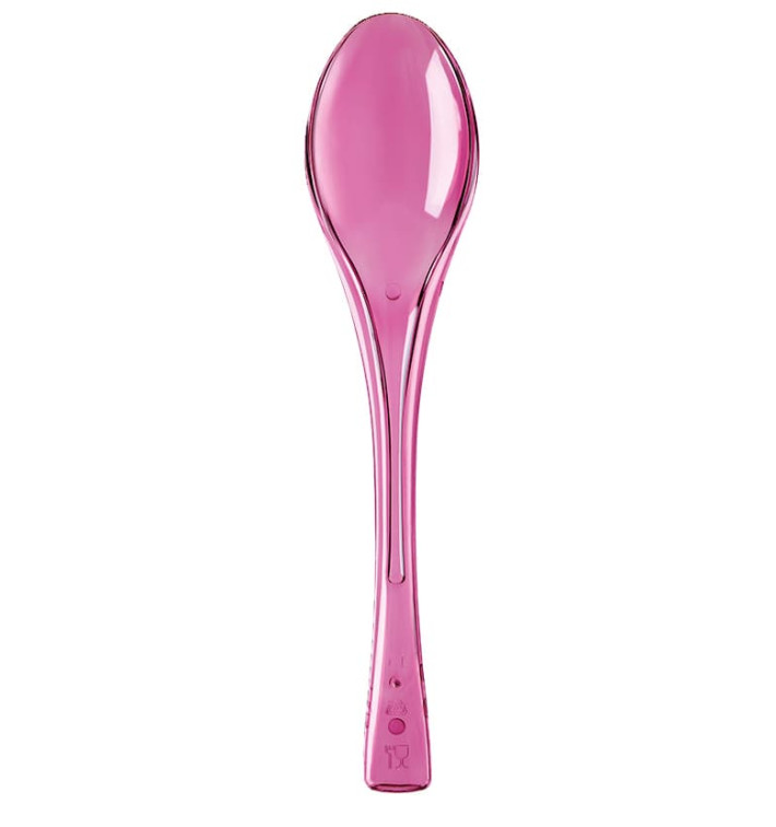 Plastic lepel PS "Flen" fuchsia transparant 14,5cm (50 stuks) Plastic lepel PS "Flen" fuchsia transparant 14,5cm (50 stuks)