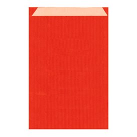 Sac Papier Kraft Rouge 26+9x38cm (125 Unités)
