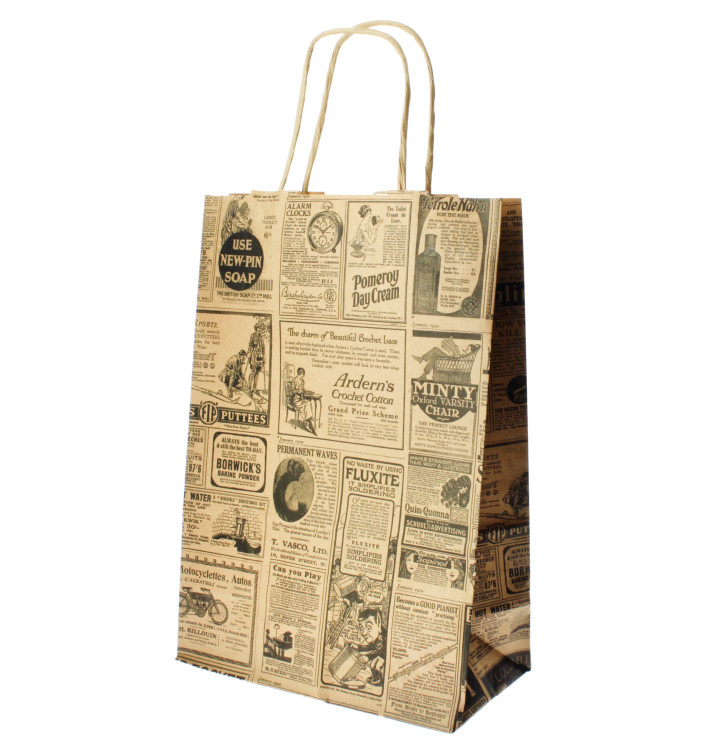 Papieren zak met handgrepen kraft "Times" 80g 20+10x29cm (250 stuks) Papieren zak met handgrepen kraft "Times" 80g 20+10x29cm (250 stuks)