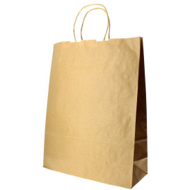 Sac en papier avec Anses KRAFT 100g 32+12x40cm (25 Utés)