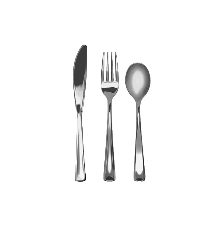 Kit Couverts Fourchette, Couteau, Cuillère Argenté (1 Kit) Kit Couverts Fourchette, Couteau, Cuillère Argenté (1 Kit)