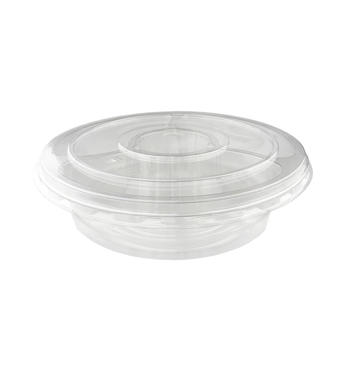Bol en Plastique PET 5C et Couvercle Ø26x7cm (100 Utés) Bol en Plastique PET 5C et Couvercle Ø26x7cm (100 Utés)