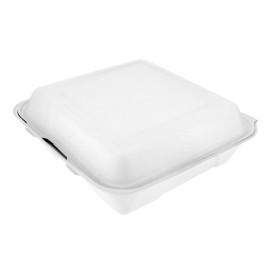 Suikerriet Gescharnierd Container "Menu Box" 23,5x23,5x7,8cm (200 stuks)