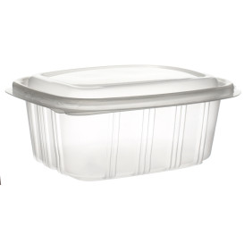 Plastic scharnierende Deli-Container microgolfbaar PP hoog koepel Deksel 500ml (50 stuks)