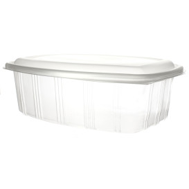 Plastic scharnierende Deli-Container microgolfbaar PP hoog koepel Deksel 2000ml (25 stuks)