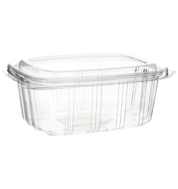 Plastic scharnierende Deli-Container OPS hoog koepel Deksel 500ml (750 stuks)