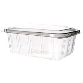 Plastic scharnierende Deli-Container PET hoog koepel Deksel 2000ml (25 stuks)