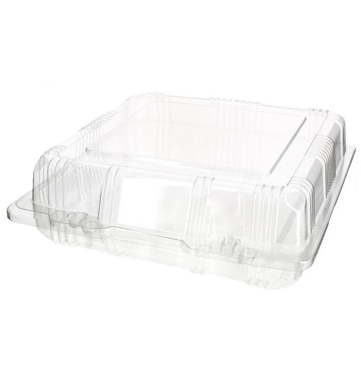 Boîte à charnière Pour Pâtisserie PET 18x18x6cm (220 Utés) Boîte à charnière Pour Pâtisserie PET 18x18x6cm (220 Utés)