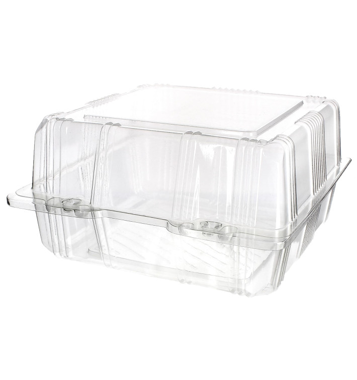 Boîte à charnière Pour Pâtisserie PET 18x18x10cm (20 Utés) Boîte à charnière Pour Pâtisserie PET 18x18x10cm (20 Utés)
