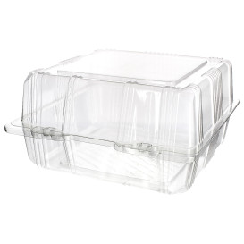 Plastic scharnierende bakkerij Container PET 18x18x10cm (220 stuks)