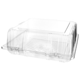 Plastic scharnierende bakkerij Container PET 20x20x8cm (220 stuks)