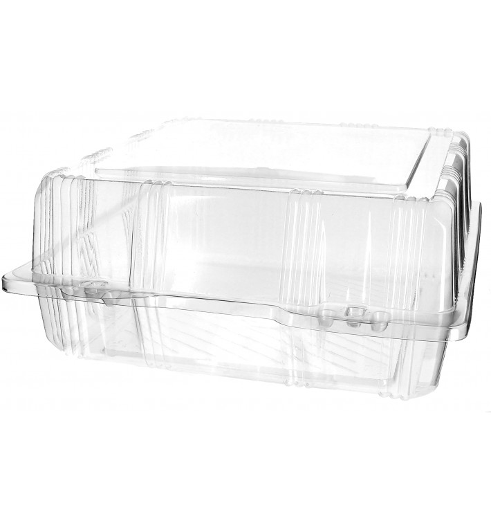 Plastic scharnierende bakkerij Container PET 22x22x10cm (20 stuks) 