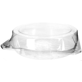 Plastic scharnierende bakkerij Container PET Ø27x8cm (25 stuks) 