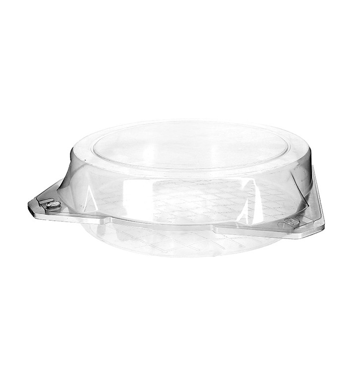 Plastic scharnierende bakkerij Container PET Ø27x8cm (100 stuks)