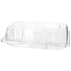 Plastic scharnierende bakkerij Container PET 18x9,5x6cm (20 stuks) 