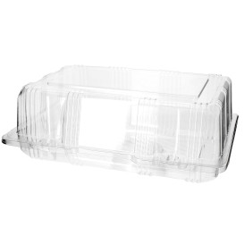 Plastic scharnierende bakkerij Container PET 22x14,5x8cm (220 stuks)