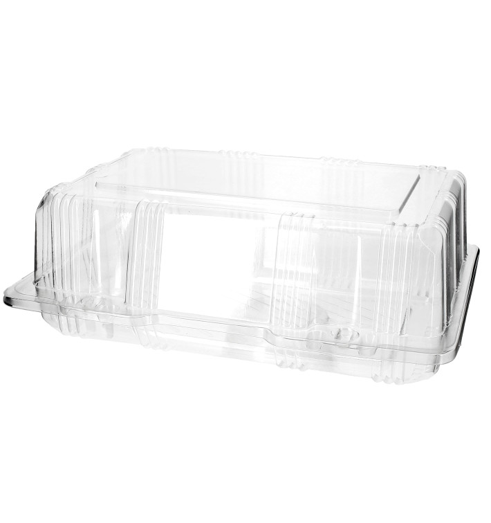 Plastic scharnierende bakkerij Container PET 22x14,5x8cm (220 stuks)