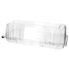 Plastic scharnierende bakkerij Container PET 24x10x8cm (20 stuks) 