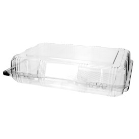 Plastic scharnierende bakkerij Container PET 25x17x6cm (20 stuks) 