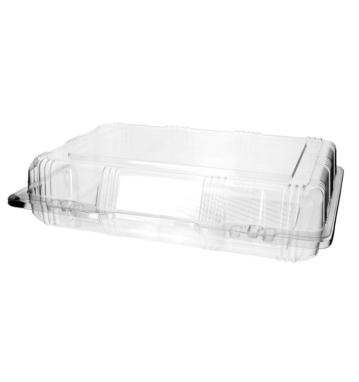 Plastic scharnierende bakkerij Container PET 25x17x6cm (20 stuks) 