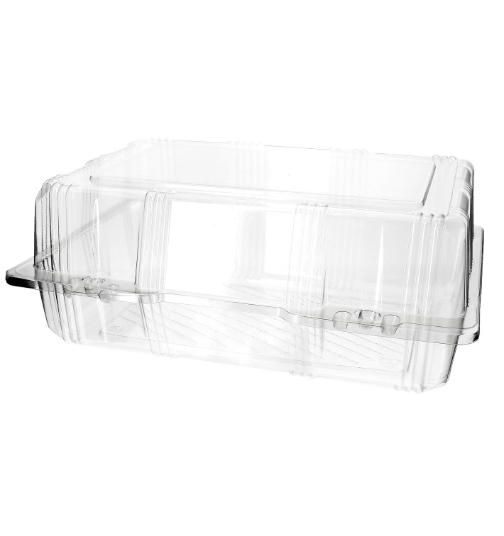 Plastic scharnierende bakkerij Container PET 25x17x10cm (20 stuks) 