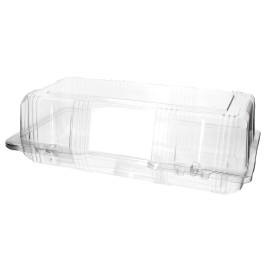 Plastic scharnierende bakkerij Container PET 26x13x8cm (220 stuks)