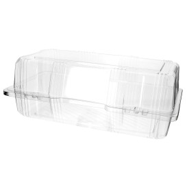 Plastic scharnierende bakkerij Container PET 26x13x10cm (220 stuks)