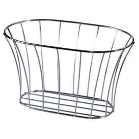 Ovale stalen mand zilver 21x12,7x12,7 (1 stuk)