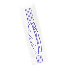Papieren stokbrood zak blauw 9+5x32cm (1000 stuks)