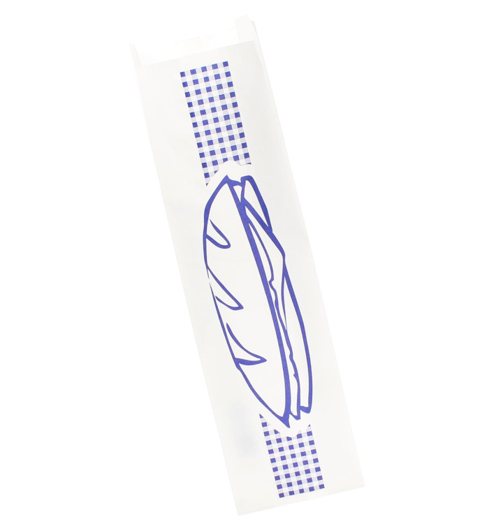 Papieren stokbrood zak blauw 9+5x32cm (1000 stuks) Papieren stokbrood zak blauw 9+5x32cm (1000 stuks)