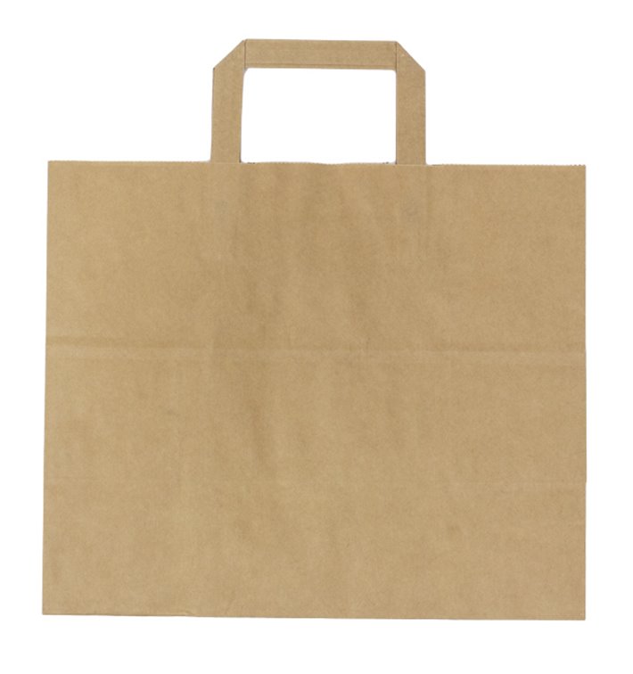 Sac Papier Kraft avec Anses Plates 70g 32x20x23cm (50 Utés) Sac Papier Kraft avec Anses Plates 70g 32x20x23cm (50 Utés)