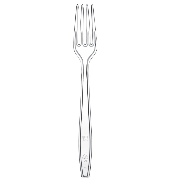 Fourchette Plastique Premium PS Transparent 190mm (50 Utés) Fourchette Plastique Premium PS Transparent 190mm (50 Utés)