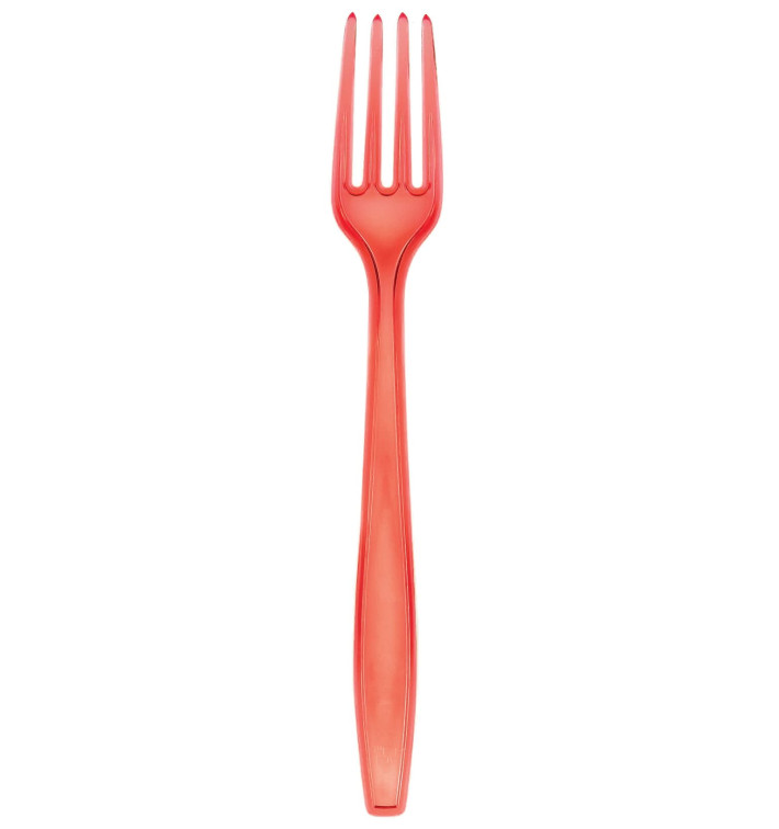 Fourchette Plastique PS Premium Rouge 190mm (50 Utés) Fourchette Plastique PS Premium Rouge 190mm (50 Utés)