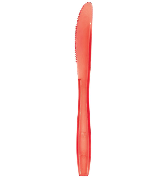Plastic PS mes Premium rood 19cm (50 stuks) Plastic PS mes Premium rood 19cm (50 stuks)