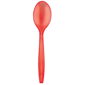 Plastic lepel PS Premium rood 19cm (50 stuks) 