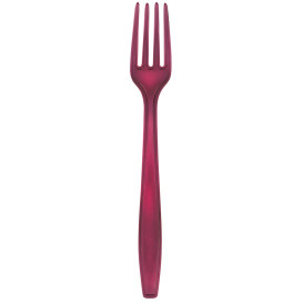 Fourchette Plastique PS Premium Bordeaux 190mm (1000 Utés)