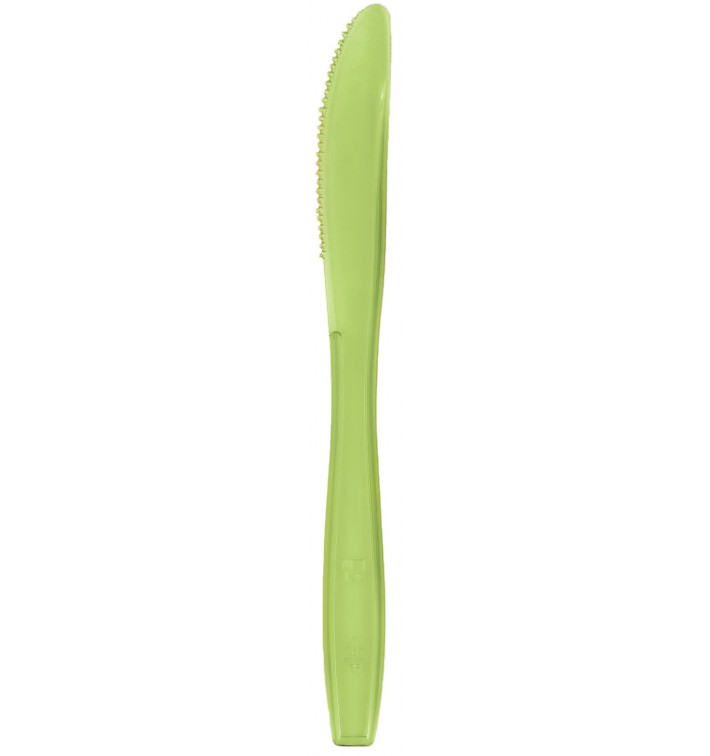 Couteau Plastique PS Premium Vert Citron 190mm (50 Utés)